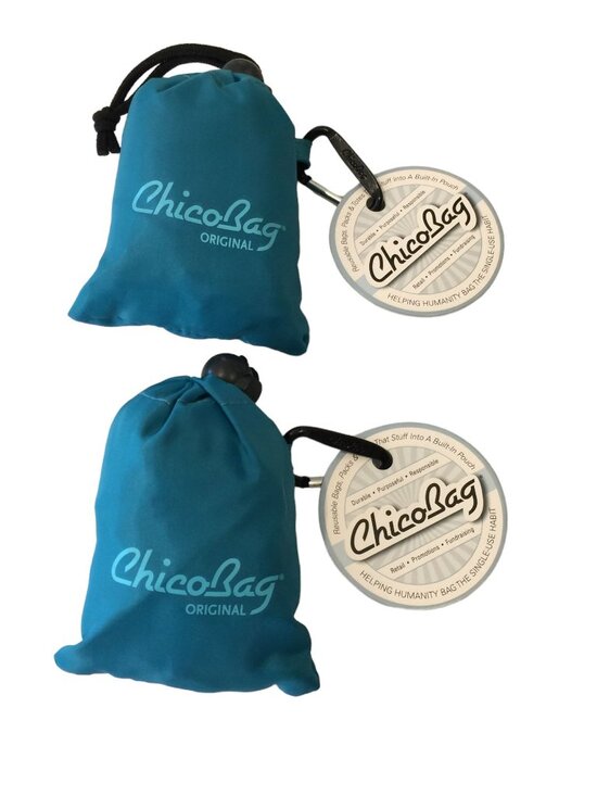 CHICOBAG Original Handbags - CHICOBAG Original Aqua Set of 2 Reusable Bags with Storage Bag